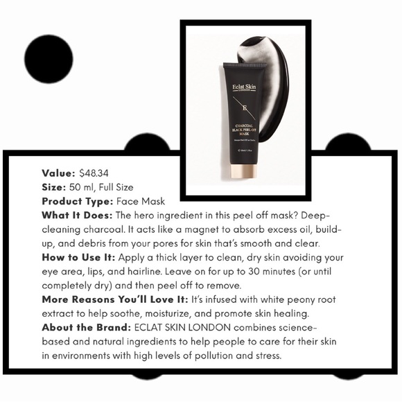 SOLD!Eclat Skin-London Charcoal Black Peel Off Mask *NEW* - Picture 2 of 4